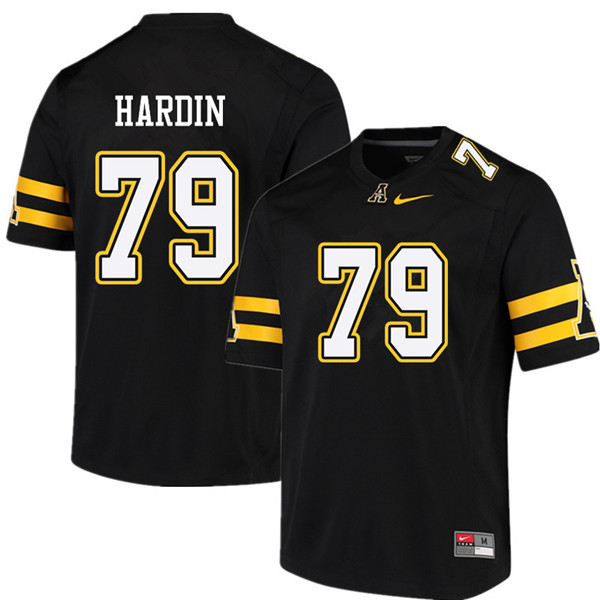 Men #79 Will Hardin Appalachian State Mountaineers College Football Jerseys Sale-Black
